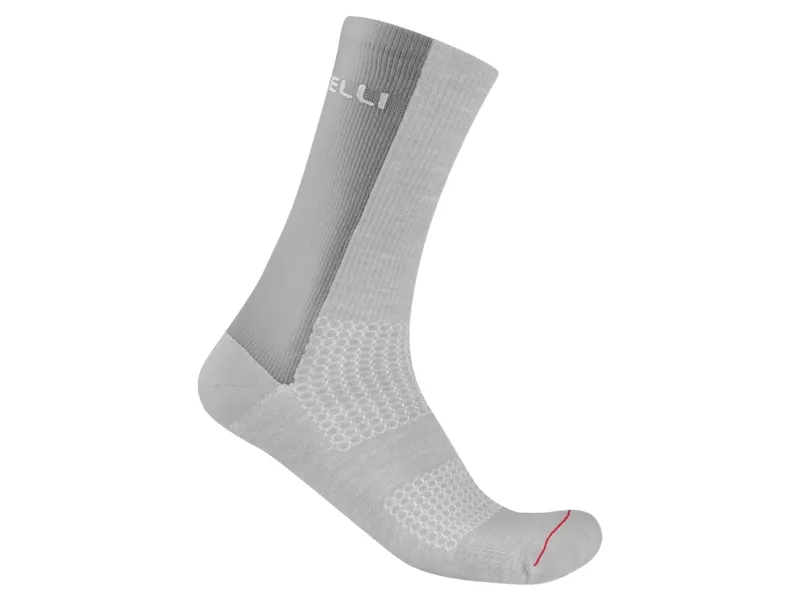 Castelli Logo 18 Merino Socks in Silver Grey/Dark Grey