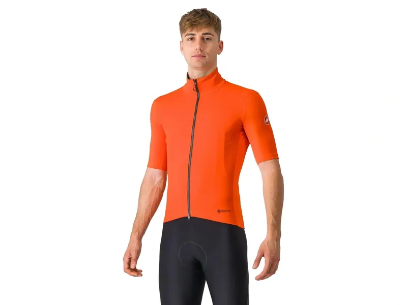 Balfes Bikes Castelli Perfetto RoS 2 Wind Short Sleeve Jersey in Brilliant Orange | Free postage over £30, £10 off first order, price match & 0% finance.