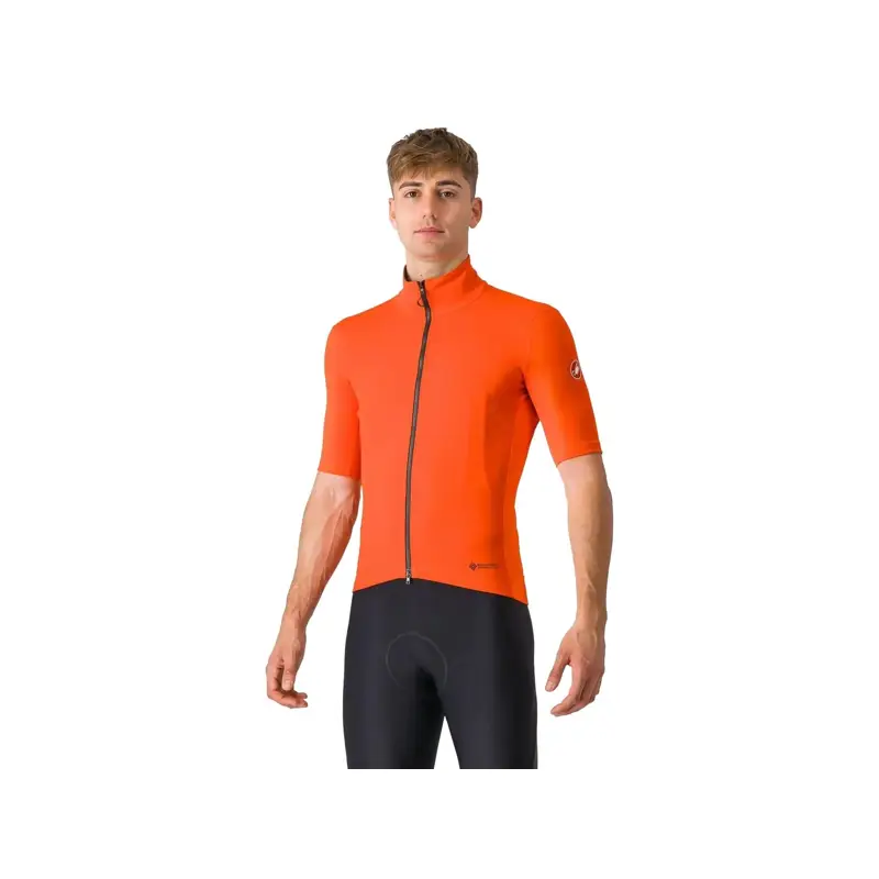 Balfes Bikes Castelli Perfetto RoS 2 Wind Short Sleeve Jersey in Brilliant Orange | Free postage over £30, £10 off first order, price match & 0% finance.
