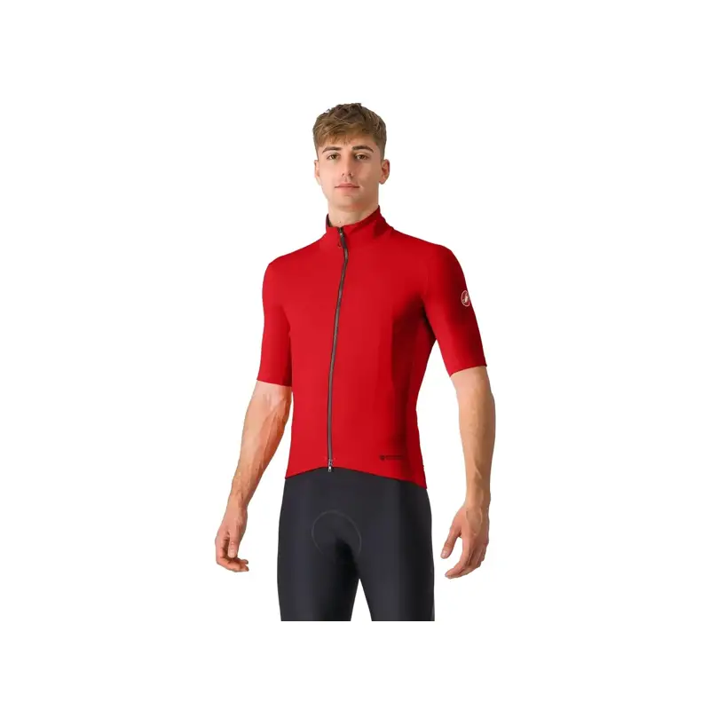 Balfes Bikes Castelli Perfetto RoS 2 Wind Short Sleeve Jersey in Rich Red | Free postage over £30, £10 off first order, price match & 0% finance.