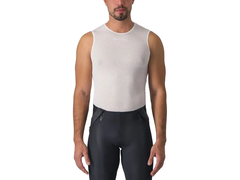 Balfes Bikes Castelli Pro Mesh 2.0 Sleeveless Base Layer in White | Free postage over £30, £10 off first order, price match & 0% finance.
