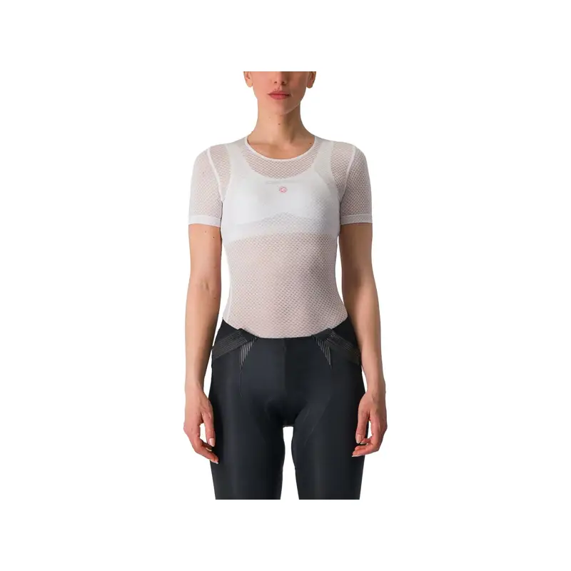 Balfes Bikes Castelli Pro Mesh Women's Short Sleeve Base Layer in White | Free postage over £30, £10 off first order, price match & 0% finance.