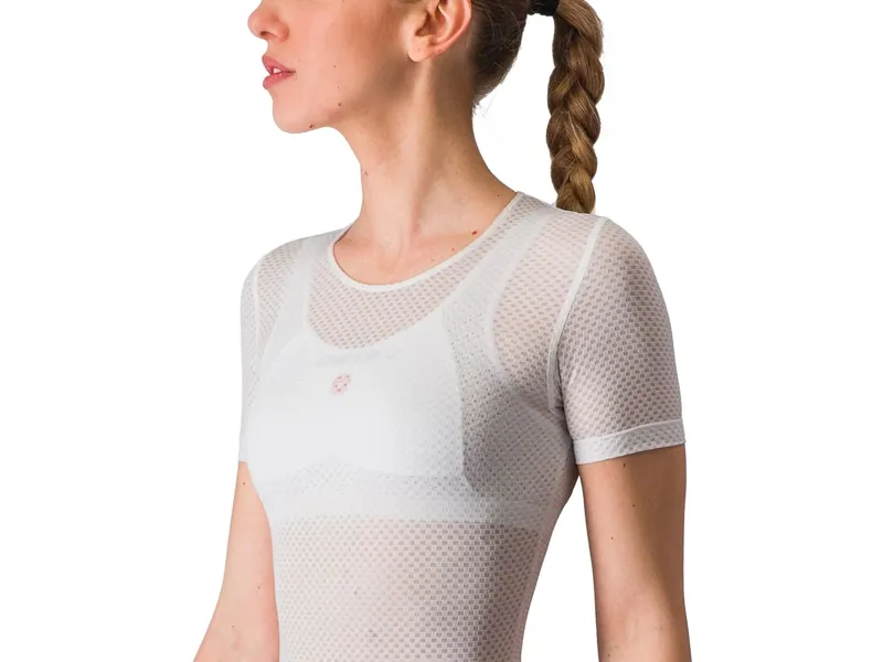 Castelli Pro Mesh Women's Short Sleeve Base Layer in White-3