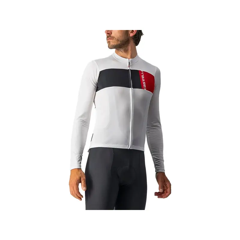 Balfes Bikes Castelli Prologo 7 Long Sleeve Jersey in Ivory/Black/Red | Free postage over £30, £10 off first order, price match & 0% finance.