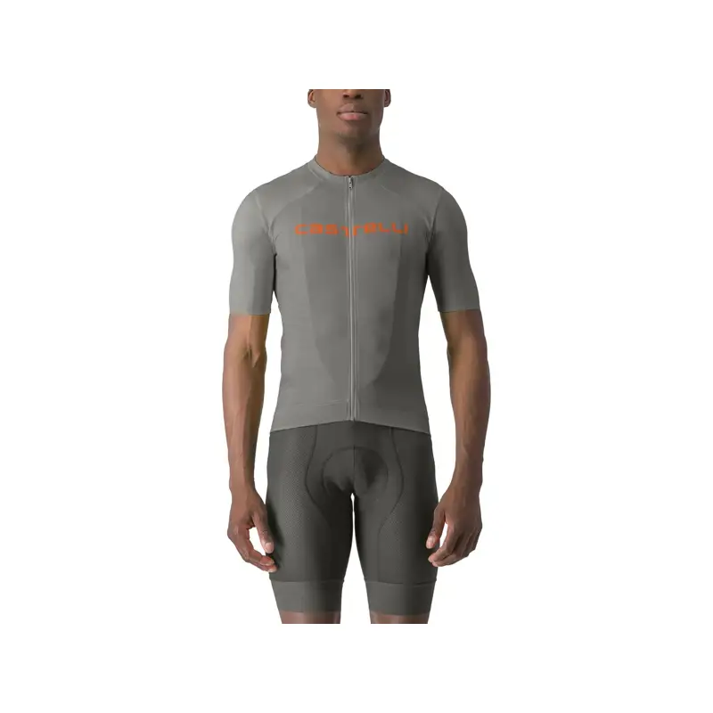 Balfes Bikes Castelli Prologo Lite Short Sleeve Jersey in Gunmetal Grey/Brilliant Orange | Free postage over £30, £10 off first order, price match & 0% finance.