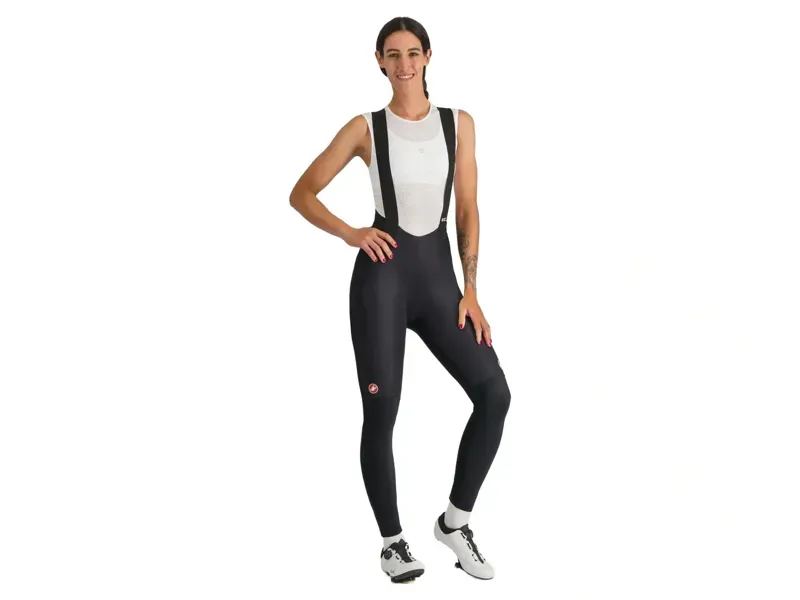Balfes Bikes Castelli Sorpasso RoS Women's Bib Tights in Black/Silver Reflex | Free postage over £30, £10 off first order, price match & 0% finance.