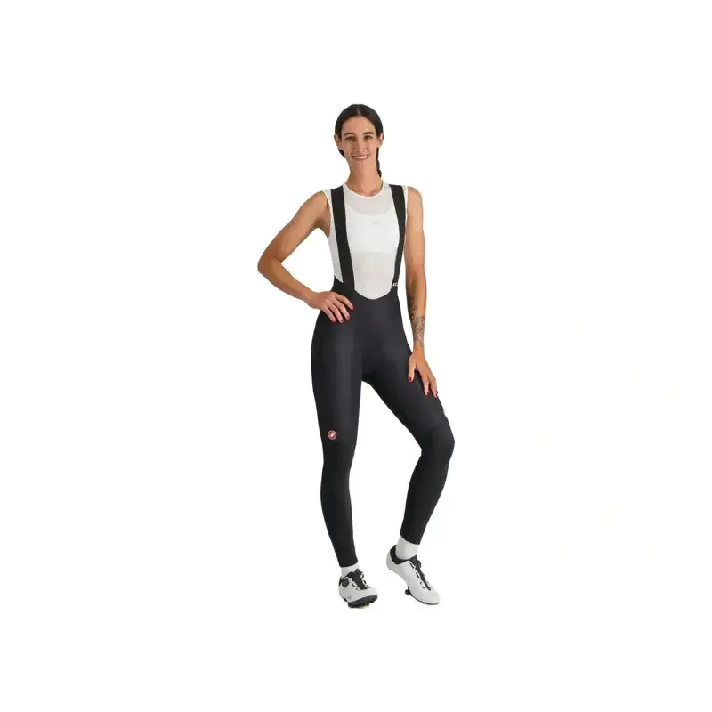 Balfes Bikes Castelli Sorpasso RoS Women's Bib Tights in Black/Silver Reflex | Free postage over £30, £10 off first order, price match & 0% finance.