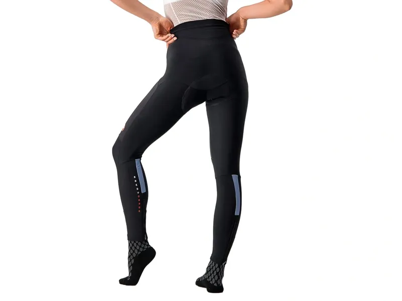 Castelli Sorpasso RoS Women's Tights in Black/Silver Reflex-2
