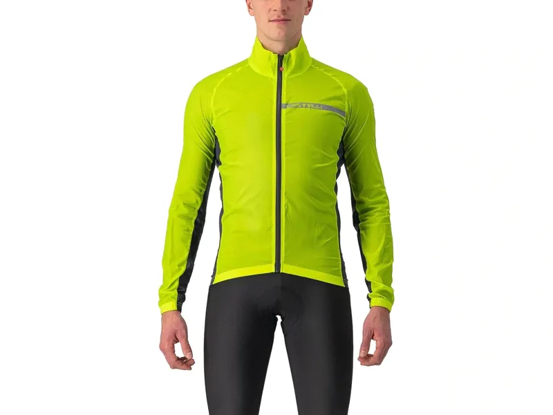 Castelli Squadra Stretch Jacket in Electric Lime/Dark Grey