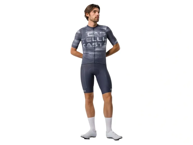 Castelli Stratus Logo Jersey in Twilight Blue/Winter Sky