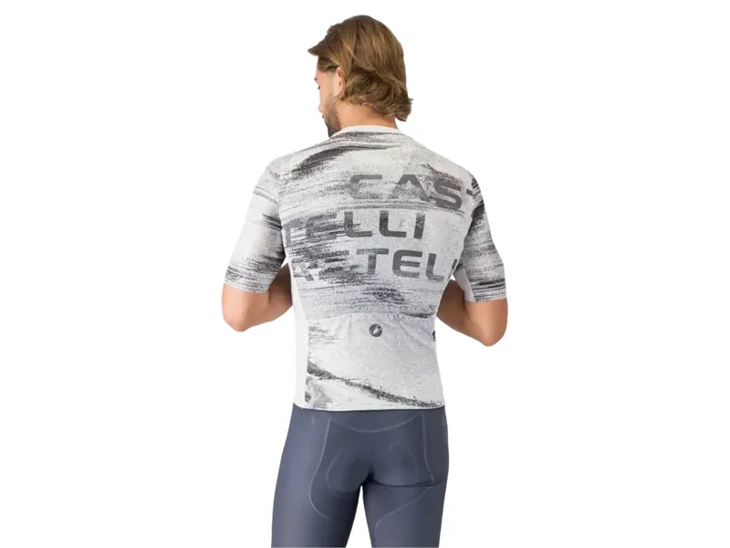 Castelli Stratus Logo Jersey in White/Smoky Grey-2