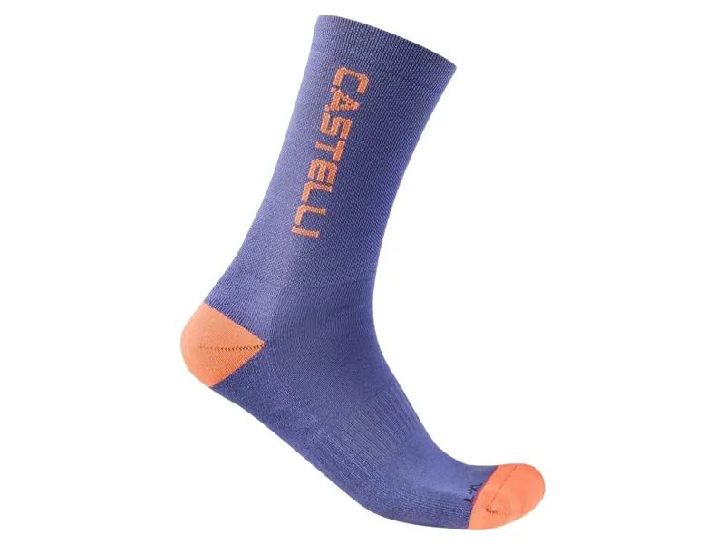 Castelli Sweetspot 20 Thermal Socks in Ultraviolet/Brilliant Orange