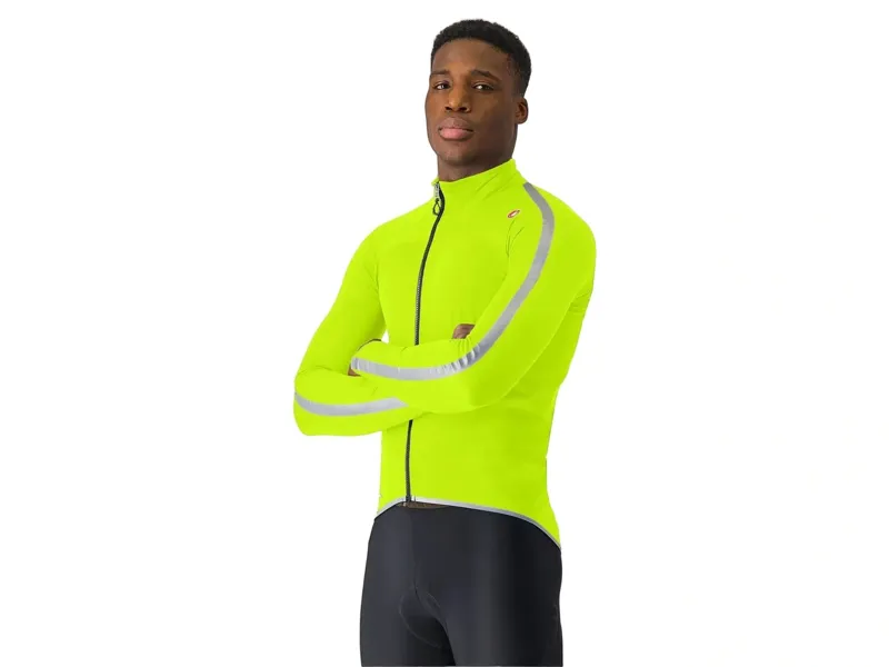 Castelli Ultra Rain Cape in Electric Lime/Silver Reflex