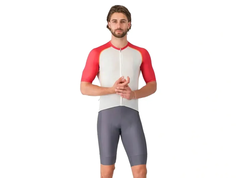 Castelli Unlimited Endurance 3 Jersey - Ivory/Rich Red-Vivid Orange-1