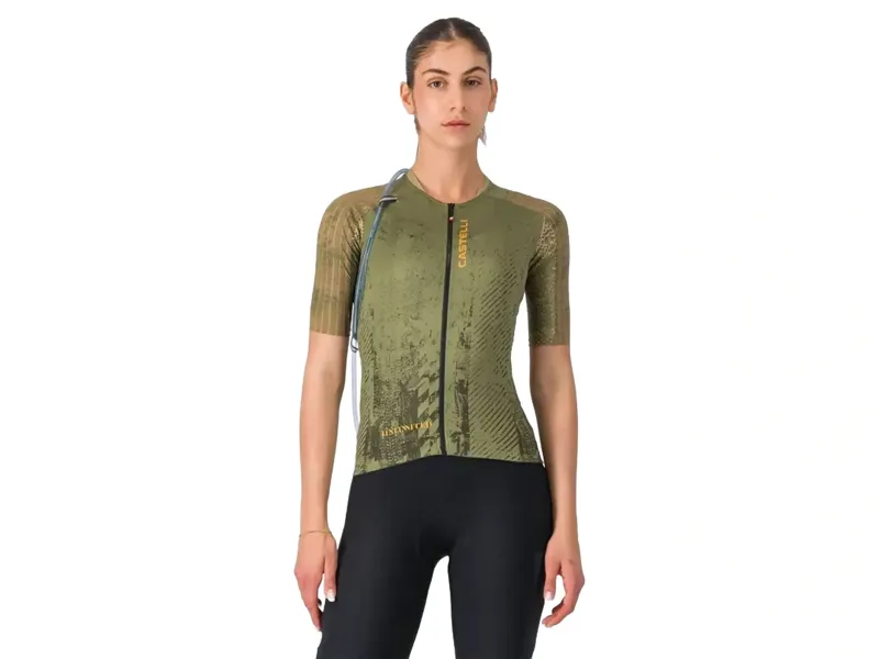 Castelli Unlimited Pro 2 Women's Jersey - Forest Green/Elmwood/Vivid Ora-1