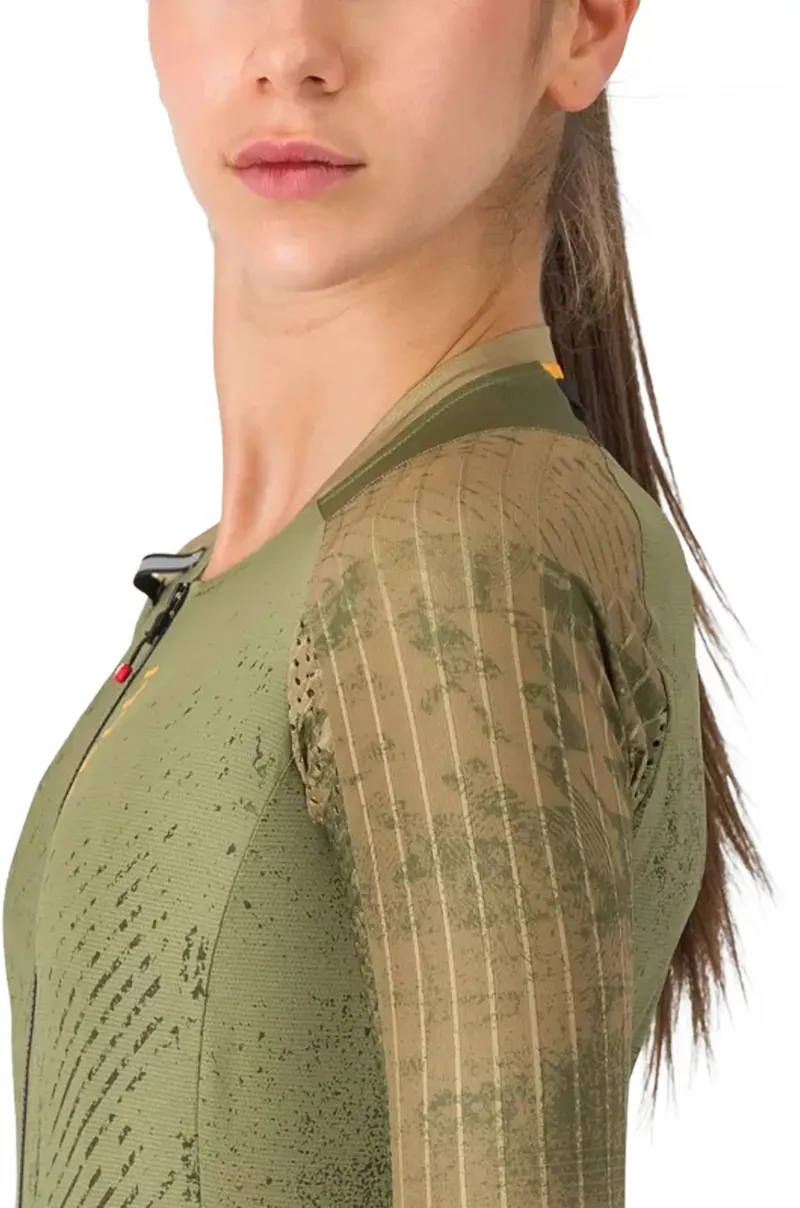 Castelli Unlimited Pro 2 Women's Jersey - Forest Green/Elmwood/Vivid Ora-5