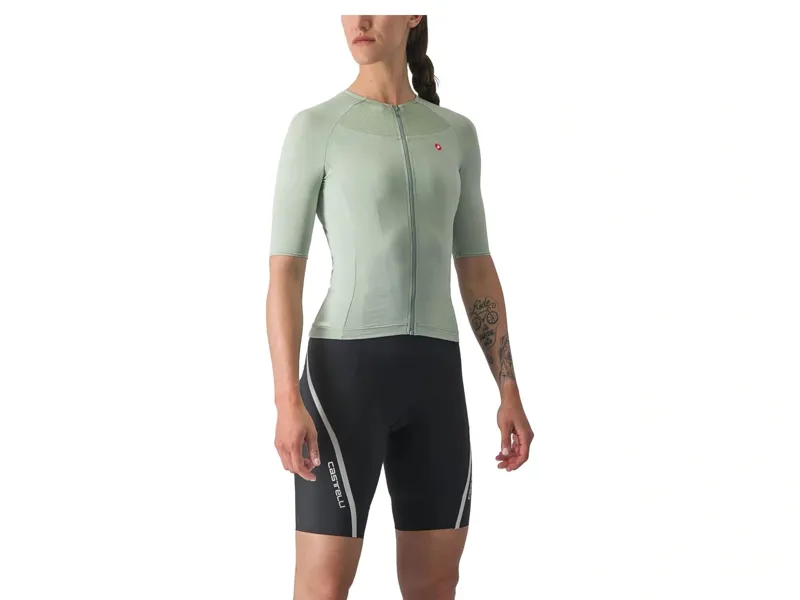 Castelli Velocissima 2 Women's Short Sleeve Jersey in Defender Green/Twilight Blue-2