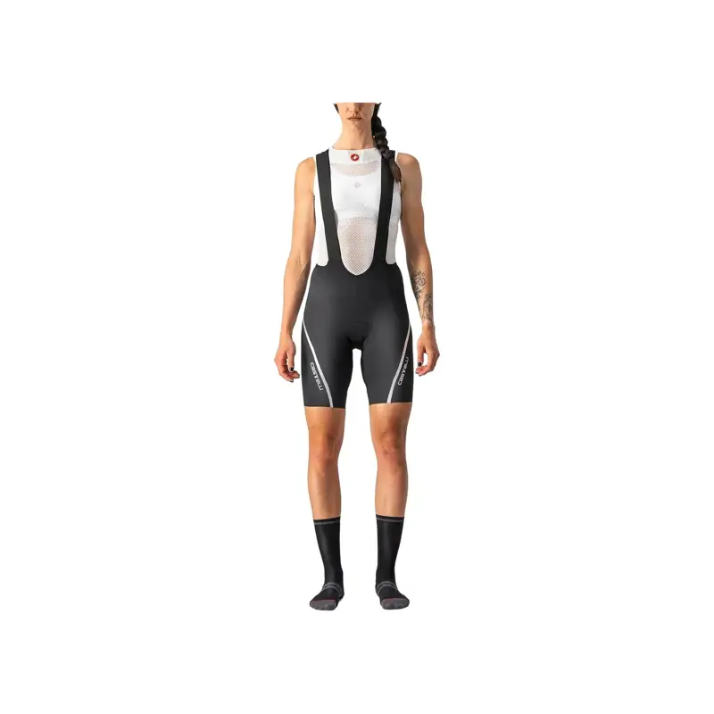 Balfes Bikes Castelli Velocissima 3 Women's Bib Shorts in Black/Silver | Free postage over £30, £10 off first order, price match & 0% finance.
