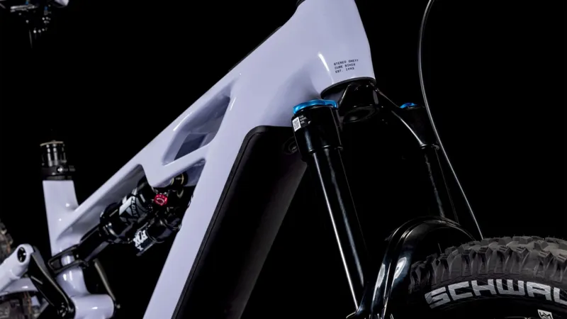 Cube Stereo Hybrid ONE77 HPC SLX 800 Electric Full Suspension MTB 2025 in Cyclamen/Black-6