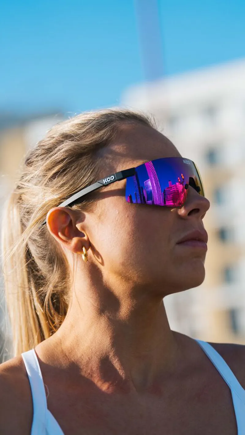 Koo Nova Sunglasses in Black Matt/Red Mirror-3