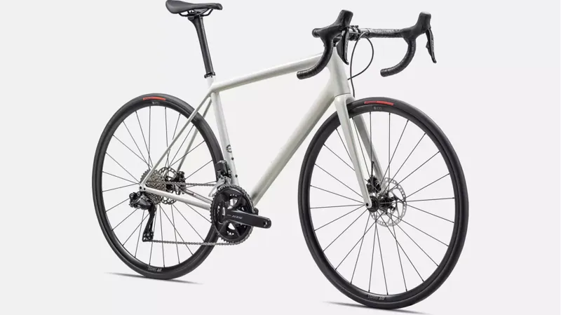 Specialized Aethos Comp 105 Di2 Road Bike 2024 in Red Ghost over Dune White-1