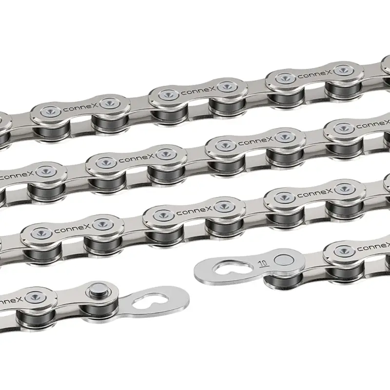 Balfes Bikes Connex 10S8 Bicycle Chain 114 Link 10-Speed Nickel Plated with Connex Link in Silver | Free postage over £30, £10 off first order, price match & 0% finance.