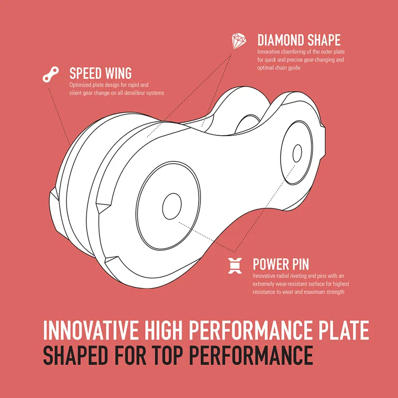 Connex 12S0 Bicycle Chain 126 Link 12-Speed Heat Treated Steel with Connex Link in Silver-2
