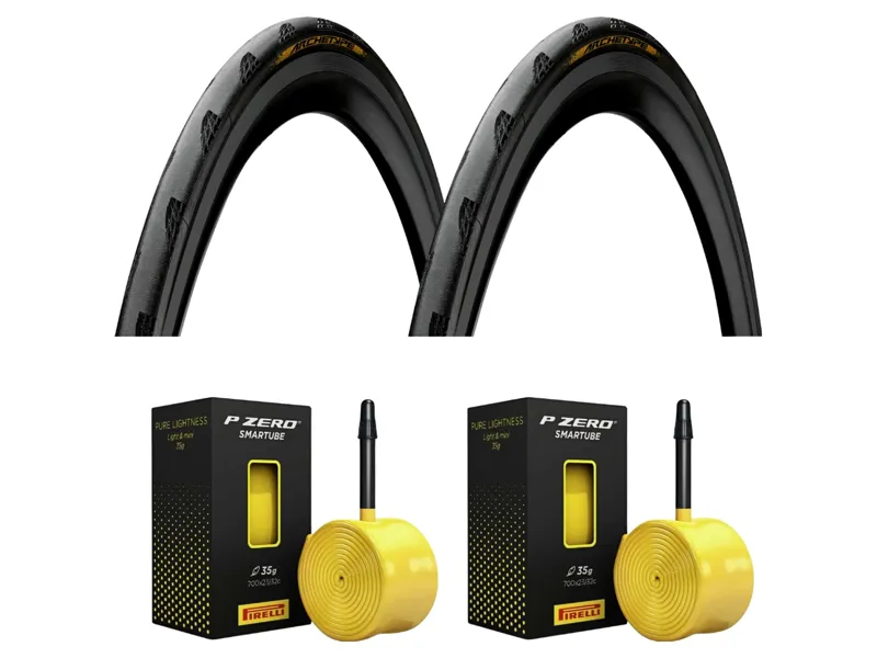 Continental Archetype 700x30c Tyres with Pirelli P Zero 700x23-32c 60mm SmarTUBEs Bundle