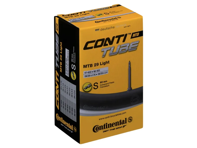 Continental MTB Tube Light Presta 60mm Valve 29x1.75-2.50 in Black