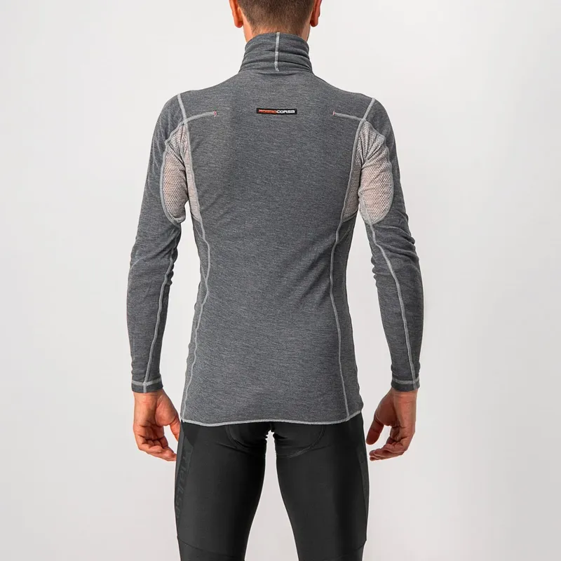Castelli Flanders Warm High Neck Long Sleeve Base Layer in Grey-1