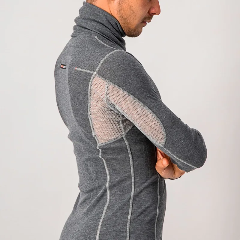 Castelli Flanders Warm High Neck Long Sleeve Base Layer in Grey-2