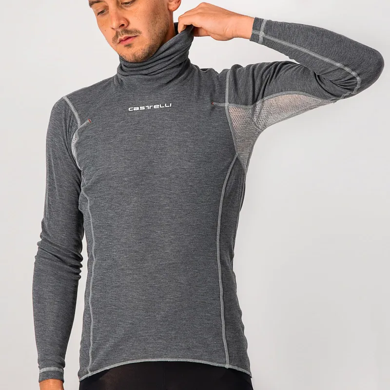 Castelli Flanders Warm High Neck Long Sleeve Base Layer in Grey-3