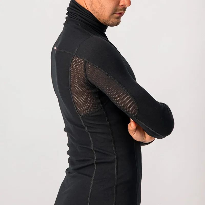 Castelli Flanders Warm High Neck Long Sleeve Base Layer in Black-3