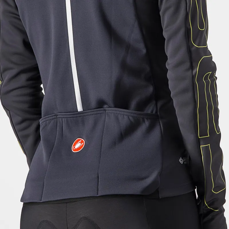 Castelli Transition Women's Jacket in Dark Grey/Brilliant Yellow-3