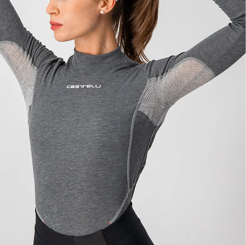 Castelli Flanders 2 Warm Women's Long Sleeve Base Layer in Grey-2