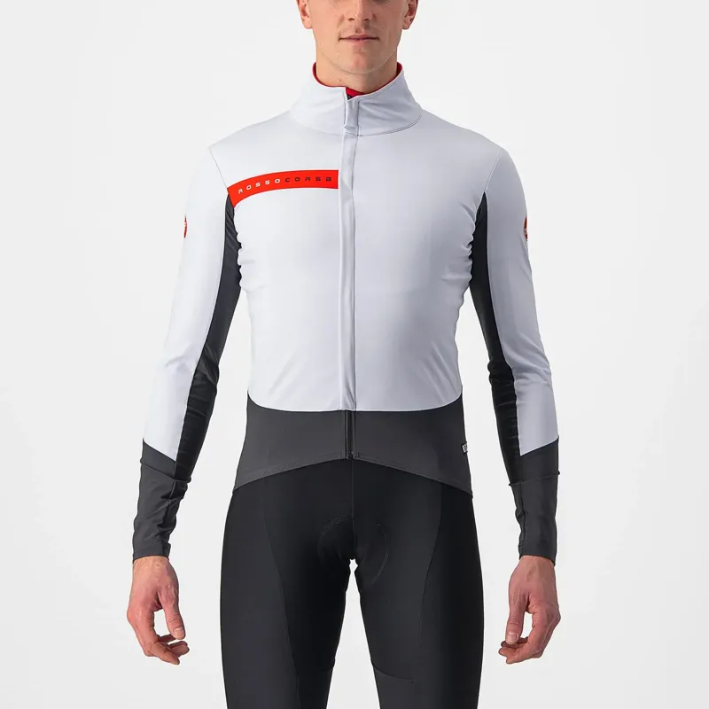 Castelli Beta RoS Jacket in Silver Grey/Dark Grey/Red