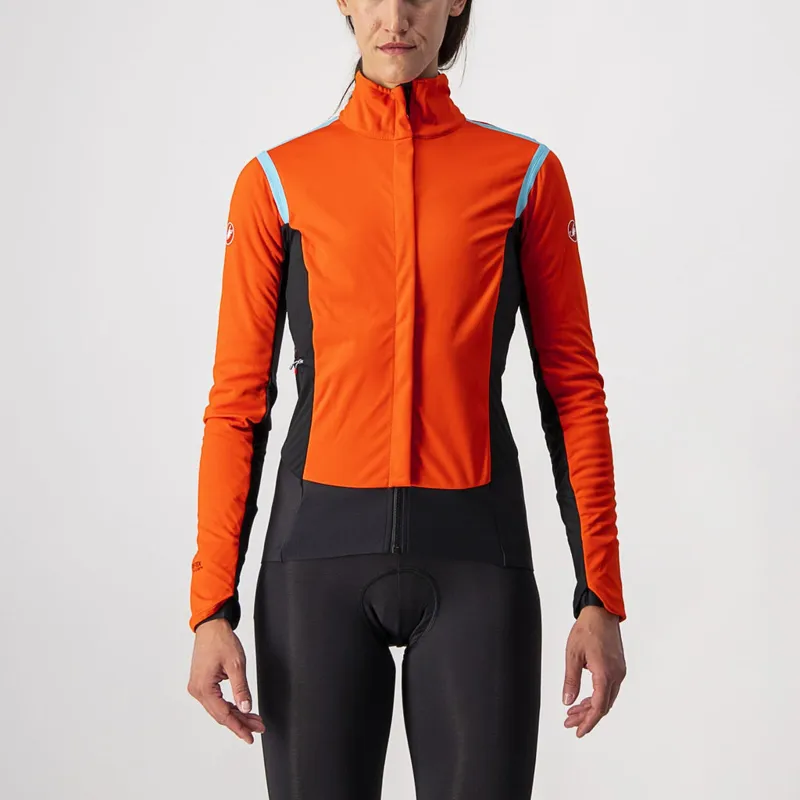 Castelli Alpha RoS 2 Women's Jacket in Fiery Red/Celeste/Blue Medium