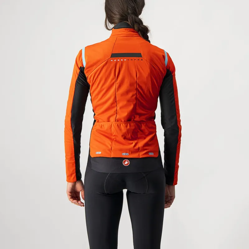 Castelli Alpha RoS 2 Women's Jacket in Fiery Red/Celeste/Blue Medium-1