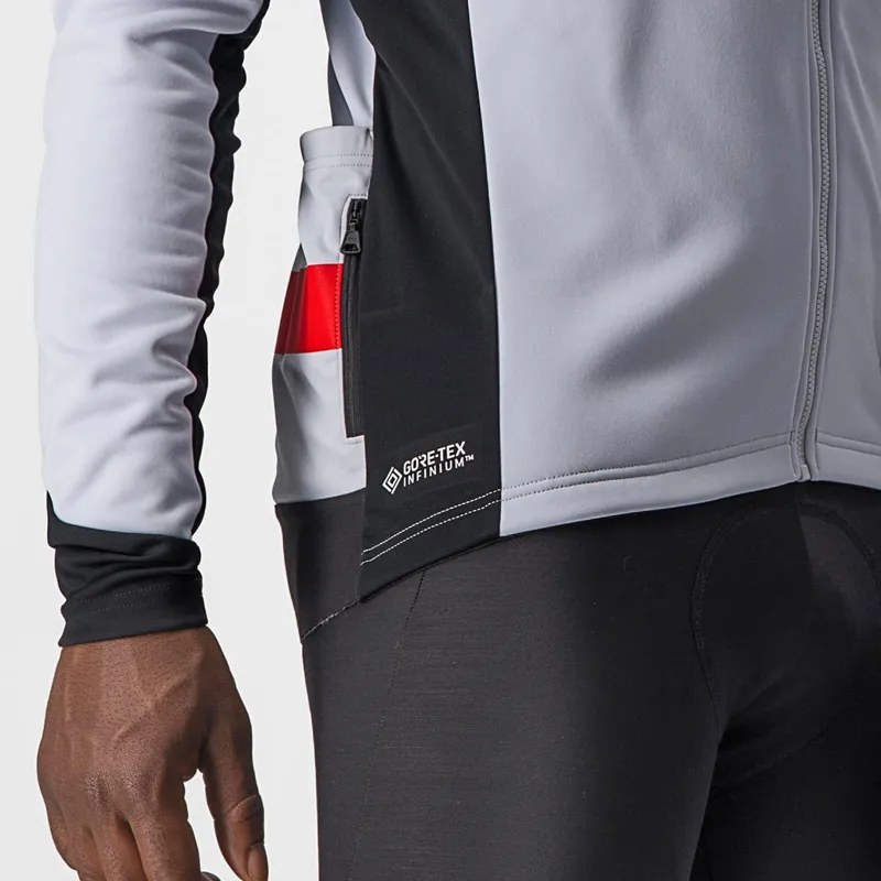 Castelli Raddoppia 3 Jacket in Silver Grey/Red Reflex-3