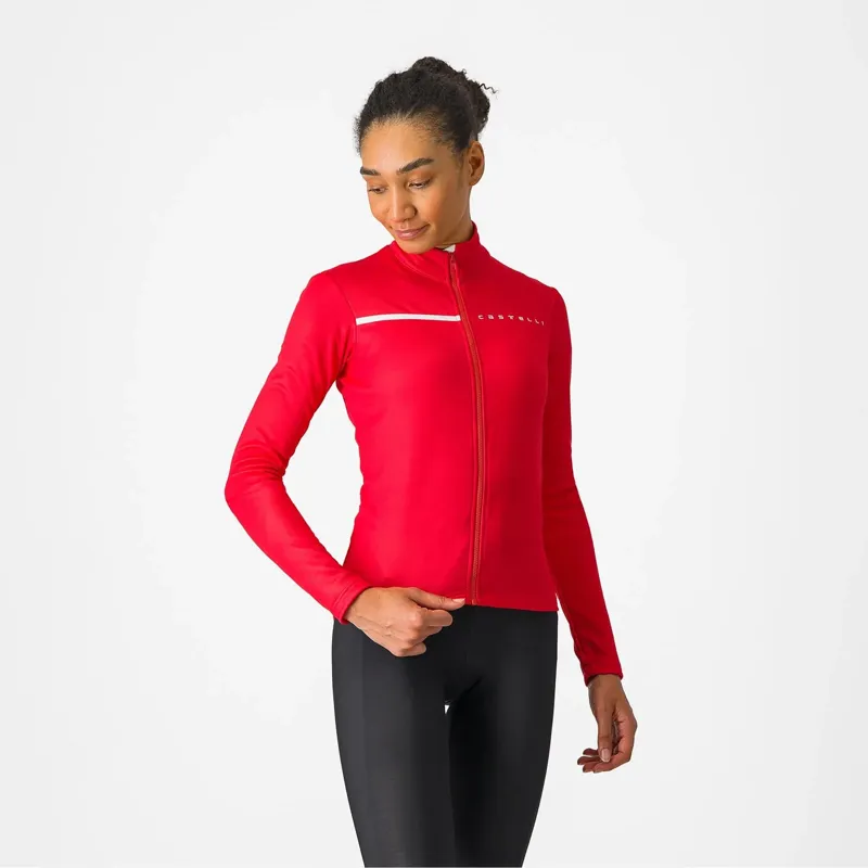 Castelli Sinergia 2 Women's Long Sleeve Jersey in Hibiscus/Ivory-1