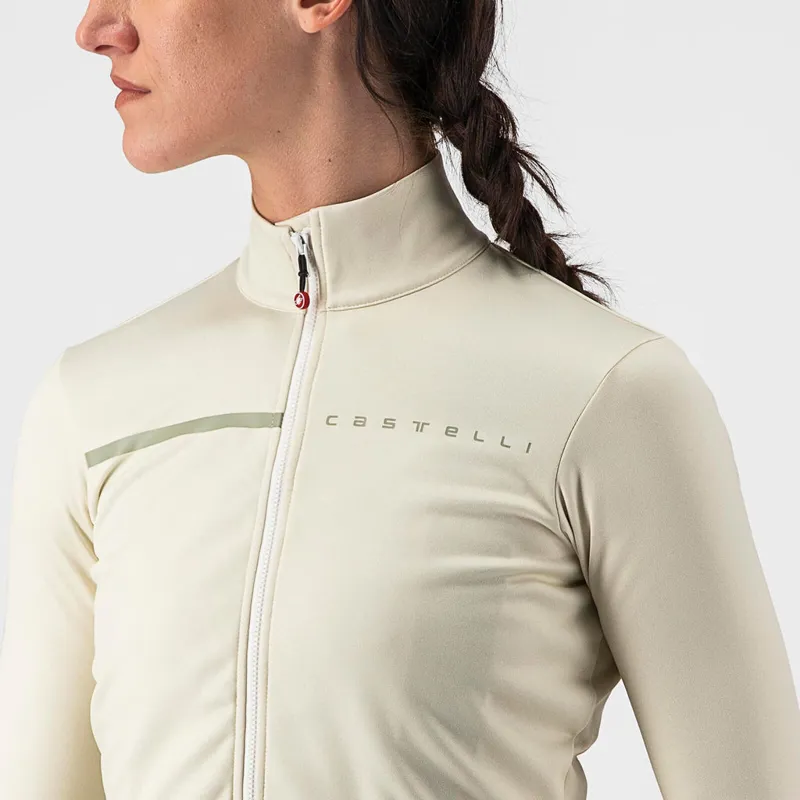 Castelli Sinergia 2 Women's Long Sleeve Jersey in Chalk/Green Tea-3