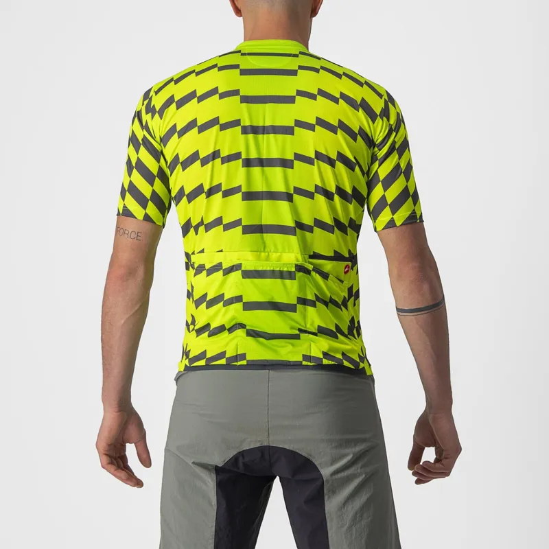 Castelli Unlimited Sterrato Short Sleeve Jersey in Electric Lime/Grey-1