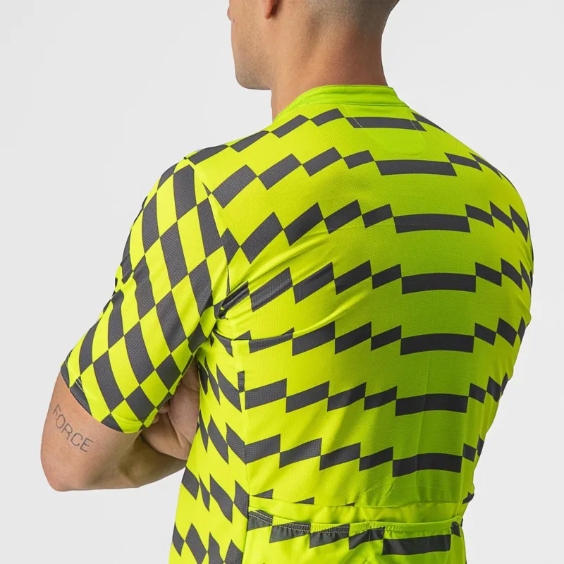 Castelli Unlimited Sterrato Short Sleeve Jersey in Electric Lime/Grey-3