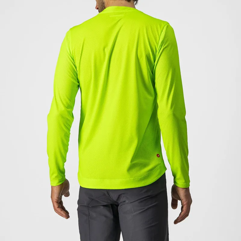 Castelli Trail Tech Long Sleeve T-Shirt in Electric Lime/ Lime-1