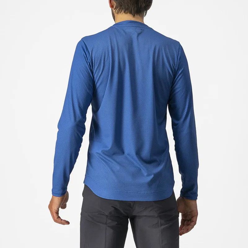 Castelli Trail Tech Long Sleeve T-Shirt in Blue/Savile Blue/Silver-1