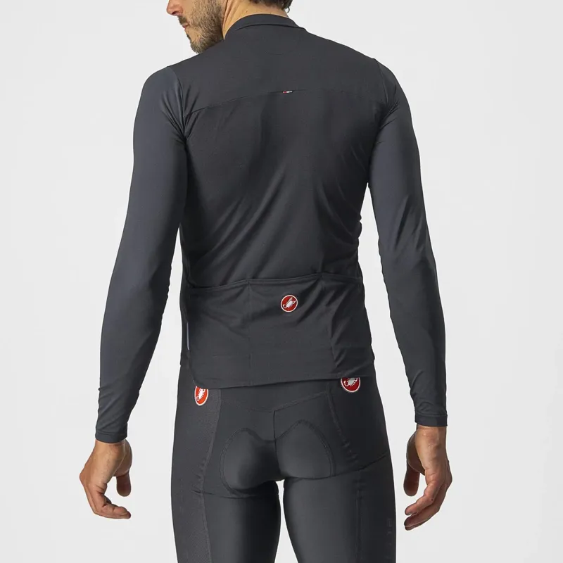 Castelli Prologo 7 Long Sleeve Jersey in Black/Silver Grey/Ivory-1