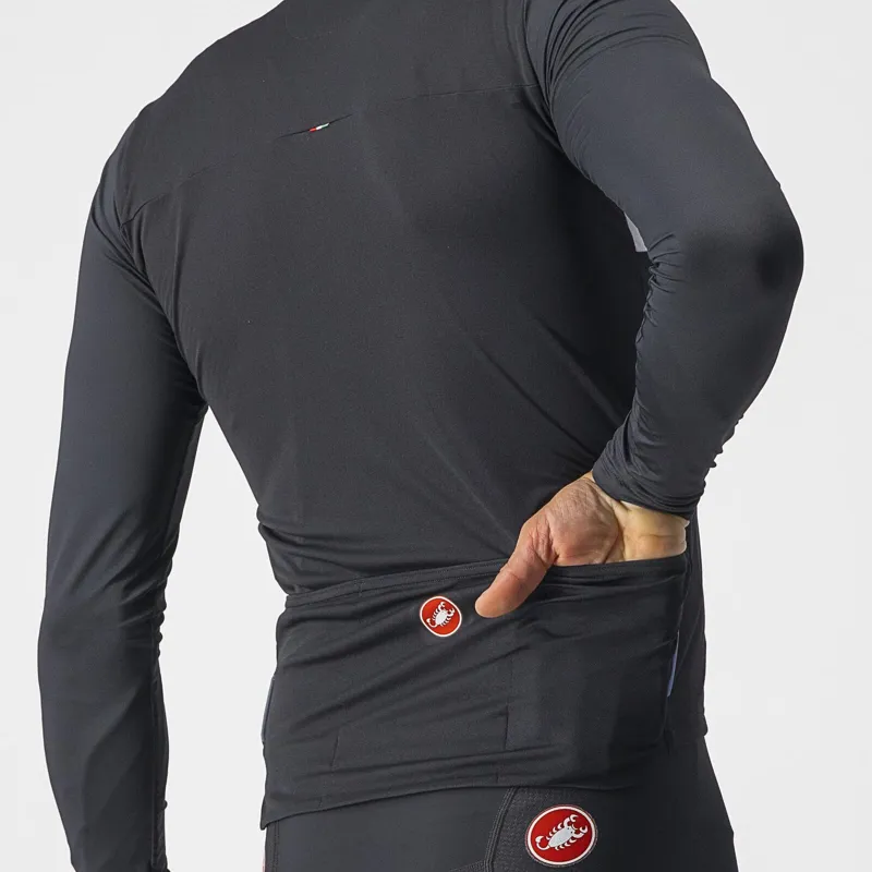 Castelli Prologo 7 Long Sleeve Jersey in Black/Silver Grey/Ivory-2
