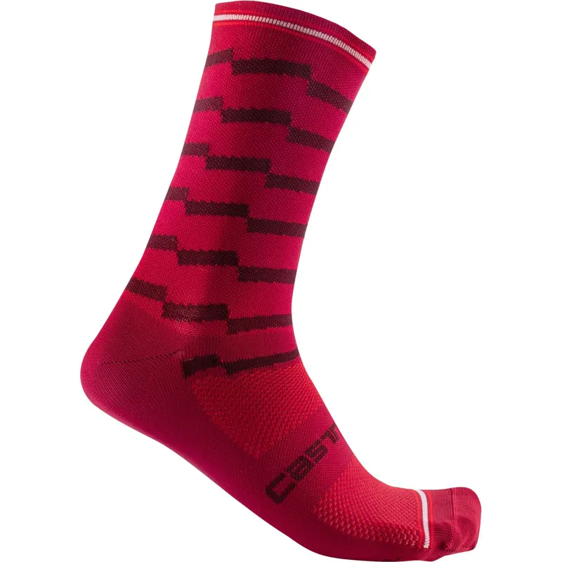 Castelli Unlimited 18 Socks in Dark Red/Bordeaux