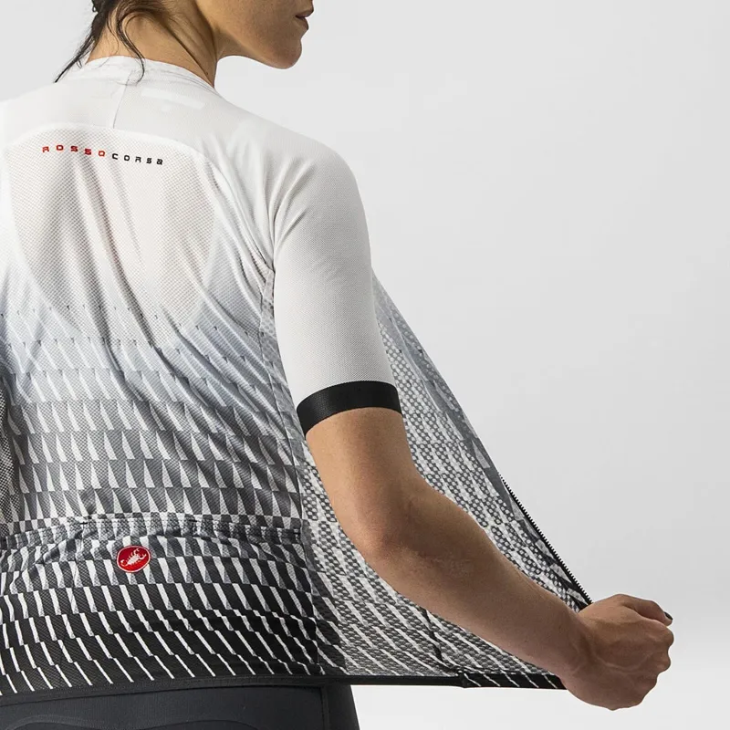 Castelli Climber's 2.0 Women's Short Sleeve Jersey in White/Silver Grey/Black-3