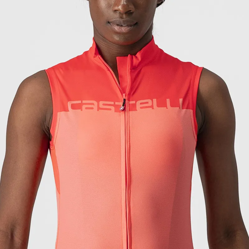 Castelli Velocissima Women's Sleeveless Jersey in Coral Flash/Brilliant Pink-3